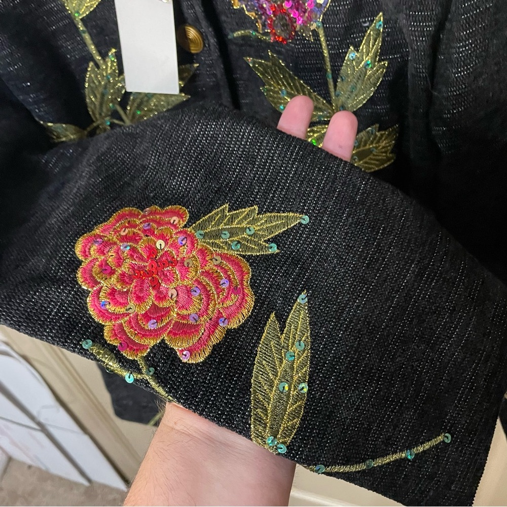 Indigo Moon Butterfly Embellished Sequins jacket - Picture 9 of 10